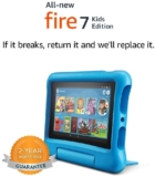 Fire 7 Kids Edition Tablet, 7″ Display, 16 GB, Blue Kid-Proof Case Up to 40% Off! Was $99.99!
