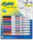 62% Off EXPO Low Odor Dry Erase Markers, Ultra-Fine Tip, Assorted Colors, 8 Pack! Was $16.77!
