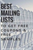 BEST Mailing Lists To Get FREE Coupons &  FREE Samples!