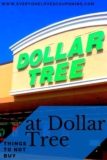 Things NOT to Buy at the Dollar Tree