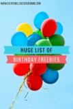 HUGE List Of Birthday Freebies!!
